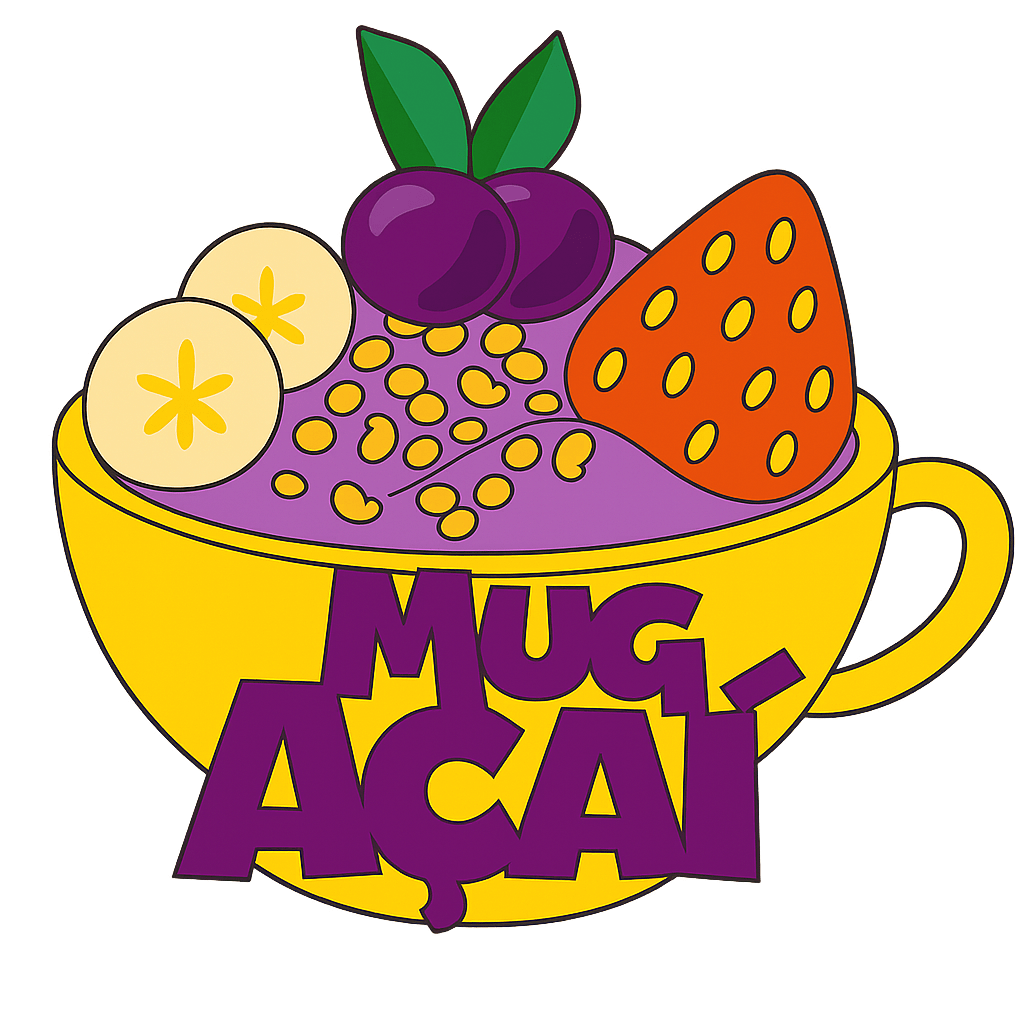 Acai (Açaí) in a mug with fruit and granola at Malaga Markets, Perth